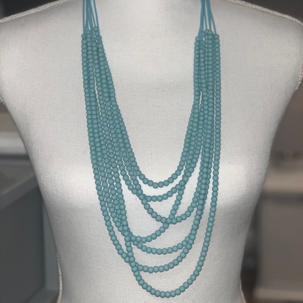Light Blue Beaded Necklace